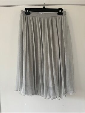 Dex silver flowy skirt